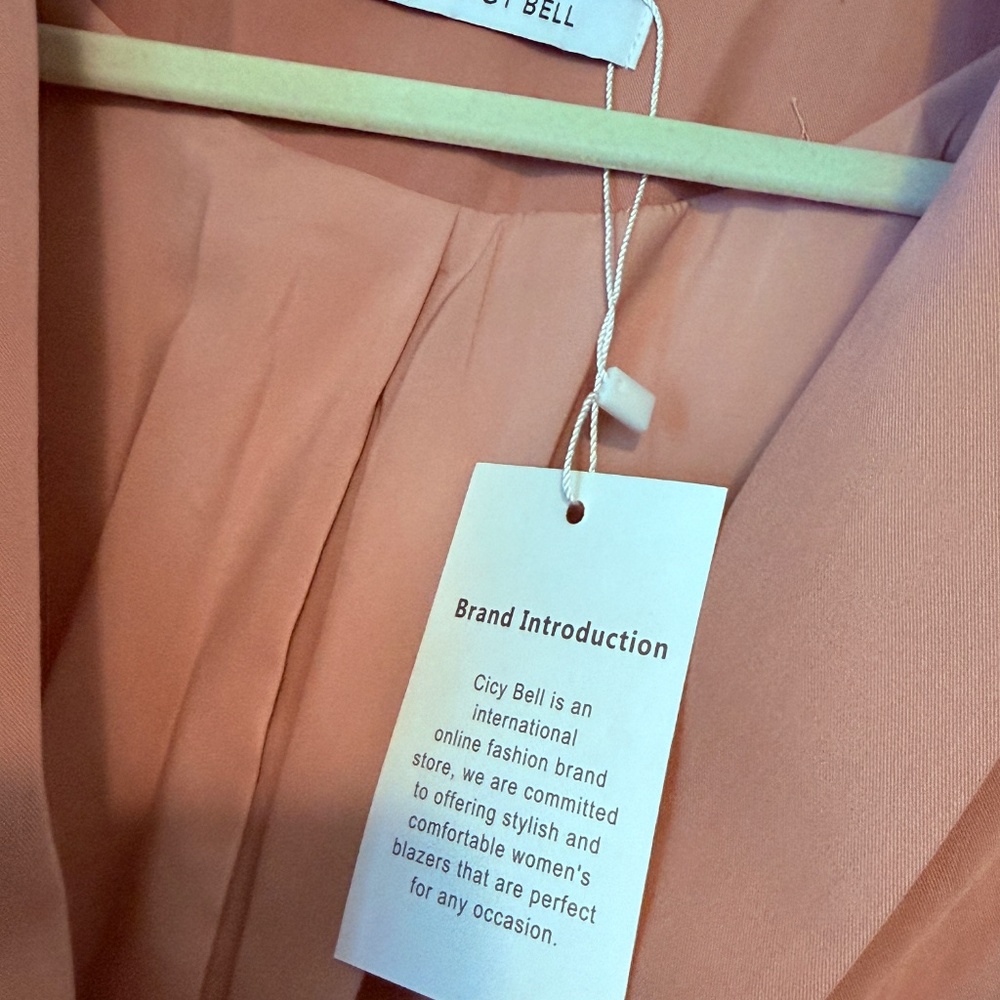 NWT - Nude Pink Slim Fit Blazer | One Button | Business Casual Jacket | Size M - Picture 6 of 7